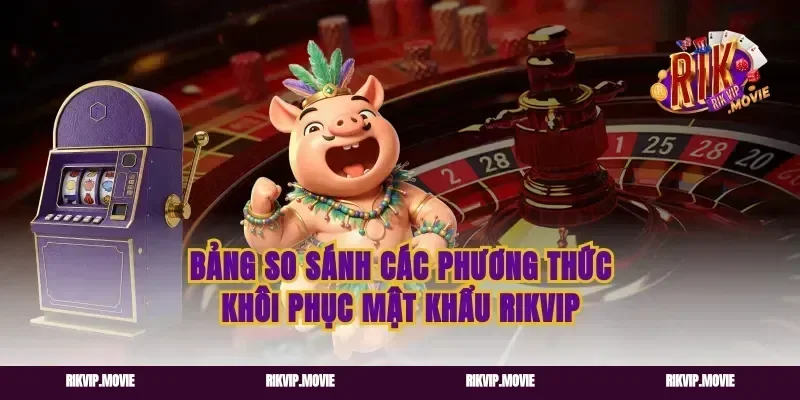 Bảng so sánh các phương thức khôi phục mật khẩu rikvip